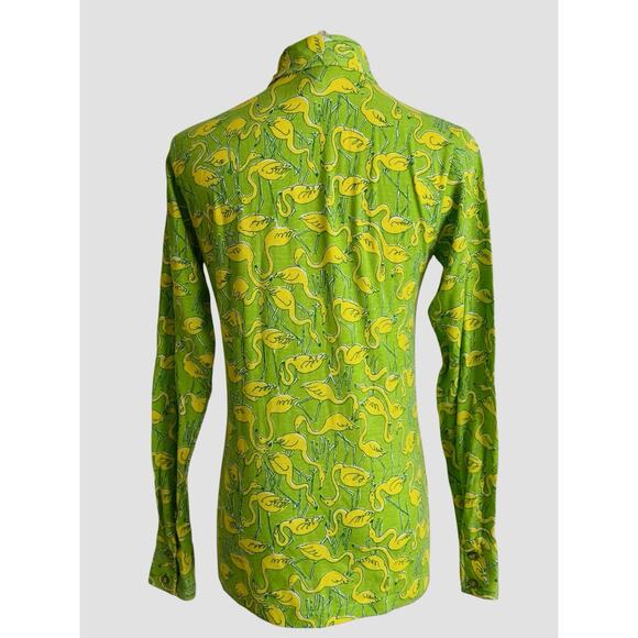 Vintage The Lilly Pulitzer Flamingo Top 60s Suzie Zuzek Shirt Blouse Key West - Picture 5 of 10